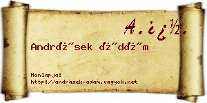 Andrásek Ádám névjegykártya