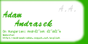adam andrasek business card